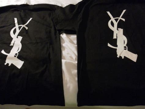 ysl gun t shirt|Yves Saint Laurent White Gun T.